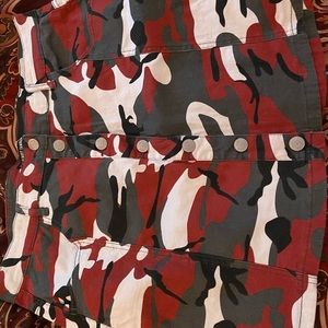 Red camouflage skirt